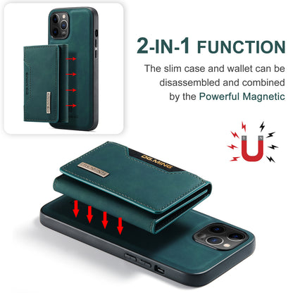 DG.MING M2 Series Magnetic Detachable 2-in-1Tri-Fold Wallet Wireless Charging Hybrid Kickstand Case for iPhone 13 Pro 6.1 inch