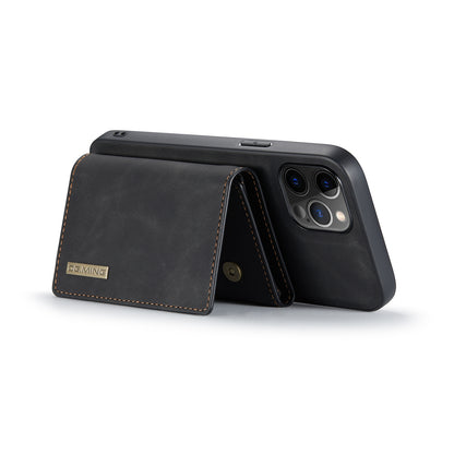DG.MING M1 Series Wireless Charging Leather Coated TPU + PC Magnet Absorption Wallet Hybrid Cover Shell with Kickstand for iPhone 13 Pro 6.1 inch