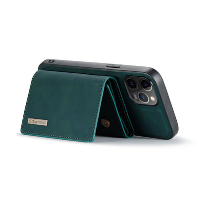 DG.MING M1 Series Wireless Charging Leather Coated TPU + PC Magnet Absorption Wallet Hybrid Cover Shell with Kickstand for iPhone 13 Pro 6.1 inch