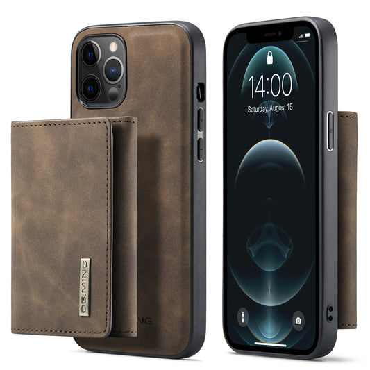 DG.MING M1 Series Wireless Charging Detachable Wallet Leather Hybrid Cover Shell with Kickstand for iPhone 13 Pro Max 6.7 inch