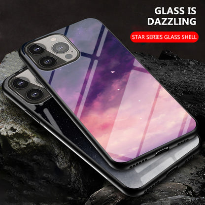 Starry Sky Series Tempered Glass Ultra Slim Stylish Phone Case Cover for iPhone 13 Pro Max 6.7 inch