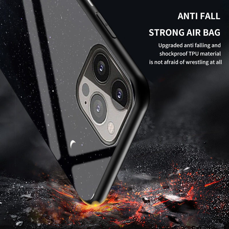Starry Sky Series Tempered Glass Ultra Slim Stylish Phone Case Cover for iPhone 13 Pro Max 6.7 inch