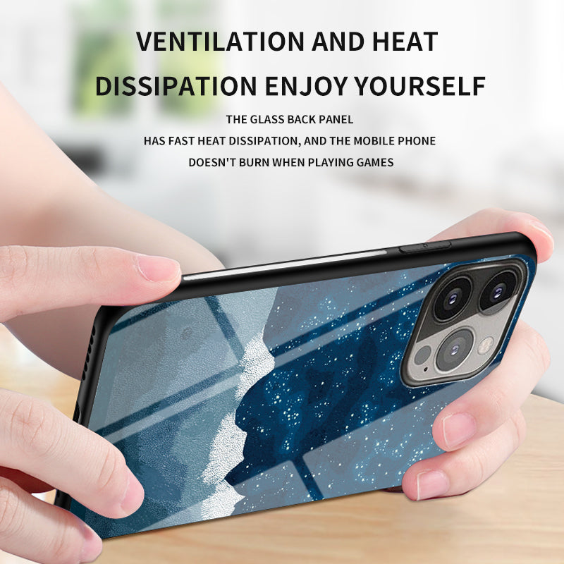 Starry Sky Series Tempered Glass Ultra Slim Stylish Phone Case Cover for iPhone 13 Pro Max 6.7 inch
