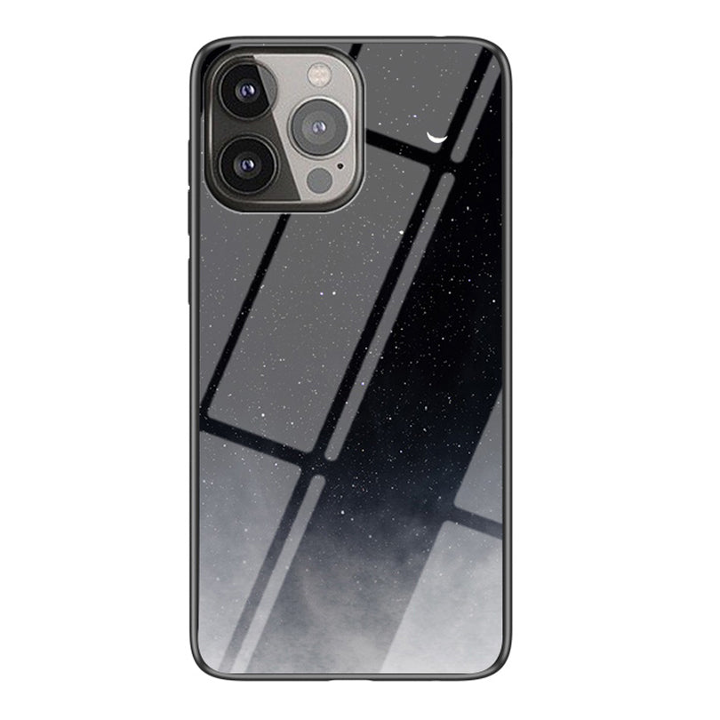 Starry Sky Series Tempered Glass Ultra Slim Stylish Phone Case Cover for iPhone 13 Pro Max 6.7 inch