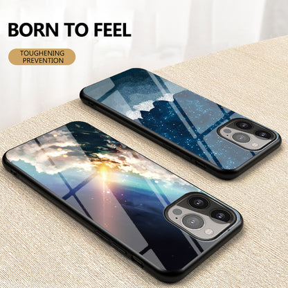 Starry Sky Series Tempered Glass Ultra Slim Stylish Phone Case Cover for iPhone 13 Pro Max 6.7 inch