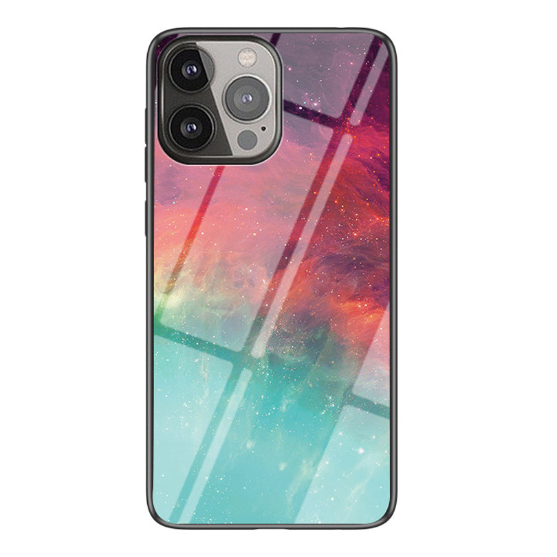 Cool Starry Sky Design Scratch-Resistant Tempered Glass Back Cover Case for iPhone 13 Pro 6.1 inch