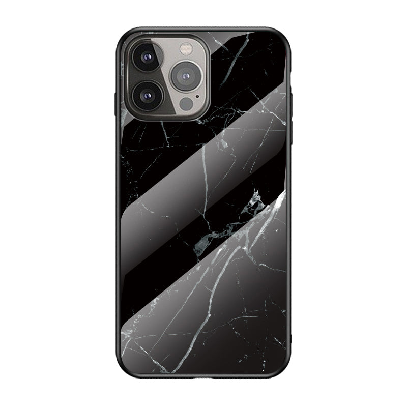 Stylish Marble Design Premium Tempered Glass Hybrid Shockproof Protection Impact Cover for iPhone 13 Pro Max 6.7 inch