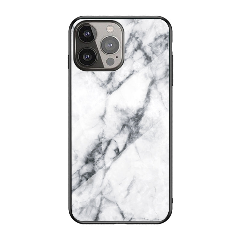 Stylish Marble Design Premium Tempered Glass Hybrid Shockproof Protection Impact Cover for iPhone 13 Pro Max 6.7 inch