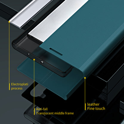 Full Coverage Strong Magnet Leather with PC Inner Folio Flip Plated Stand Case for iPhone 13 Pro Max 6.7 inch