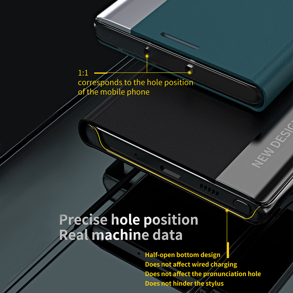 Full Coverage Strong Magnet Leather with PC Inner Folio Flip Plated Stand Case for iPhone 13 Pro Max 6.7 inch