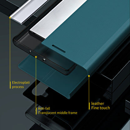 Magnetic Absorption Anti-Shock Folio Flip Plated Leather Stand Case for iPhone 13 Pro 6.1 inch