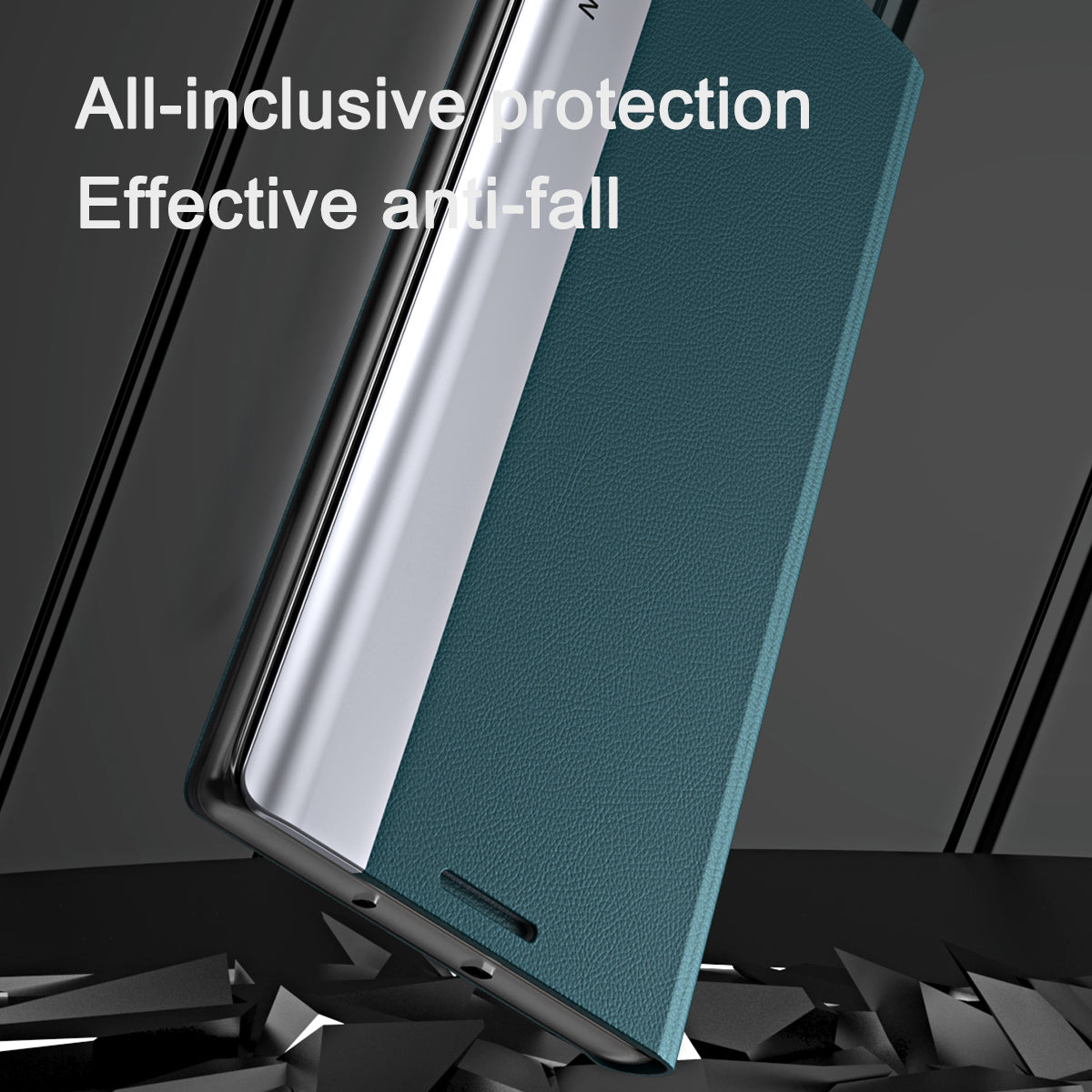 Magnetic Absorption Anti-Shock Folio Flip Plated Leather Stand Case for iPhone 13 Pro 6.1 inch