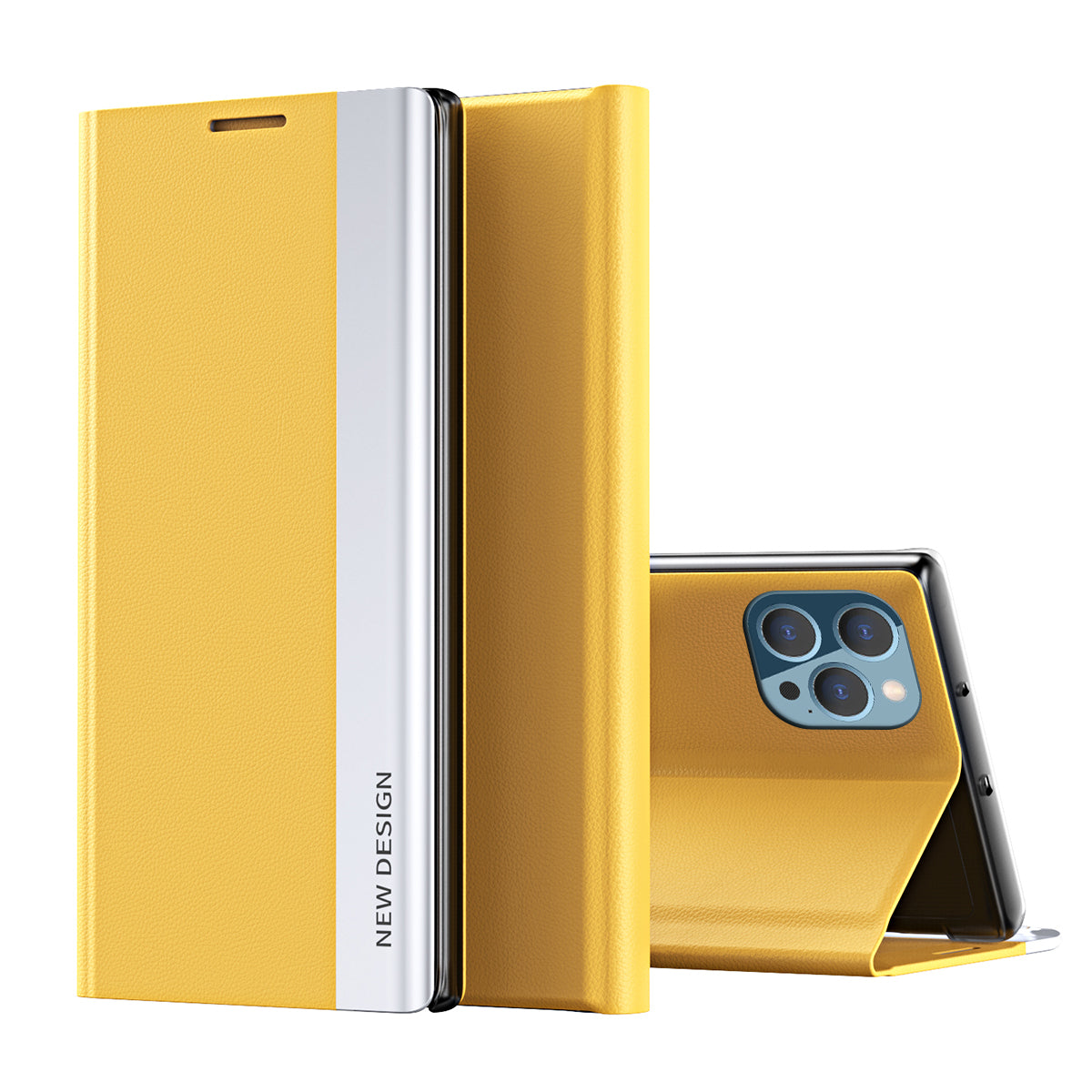 Magnetic Absorption Anti-Shock Folio Flip Plated Leather Stand Case for iPhone 13 Pro 6.1 inch