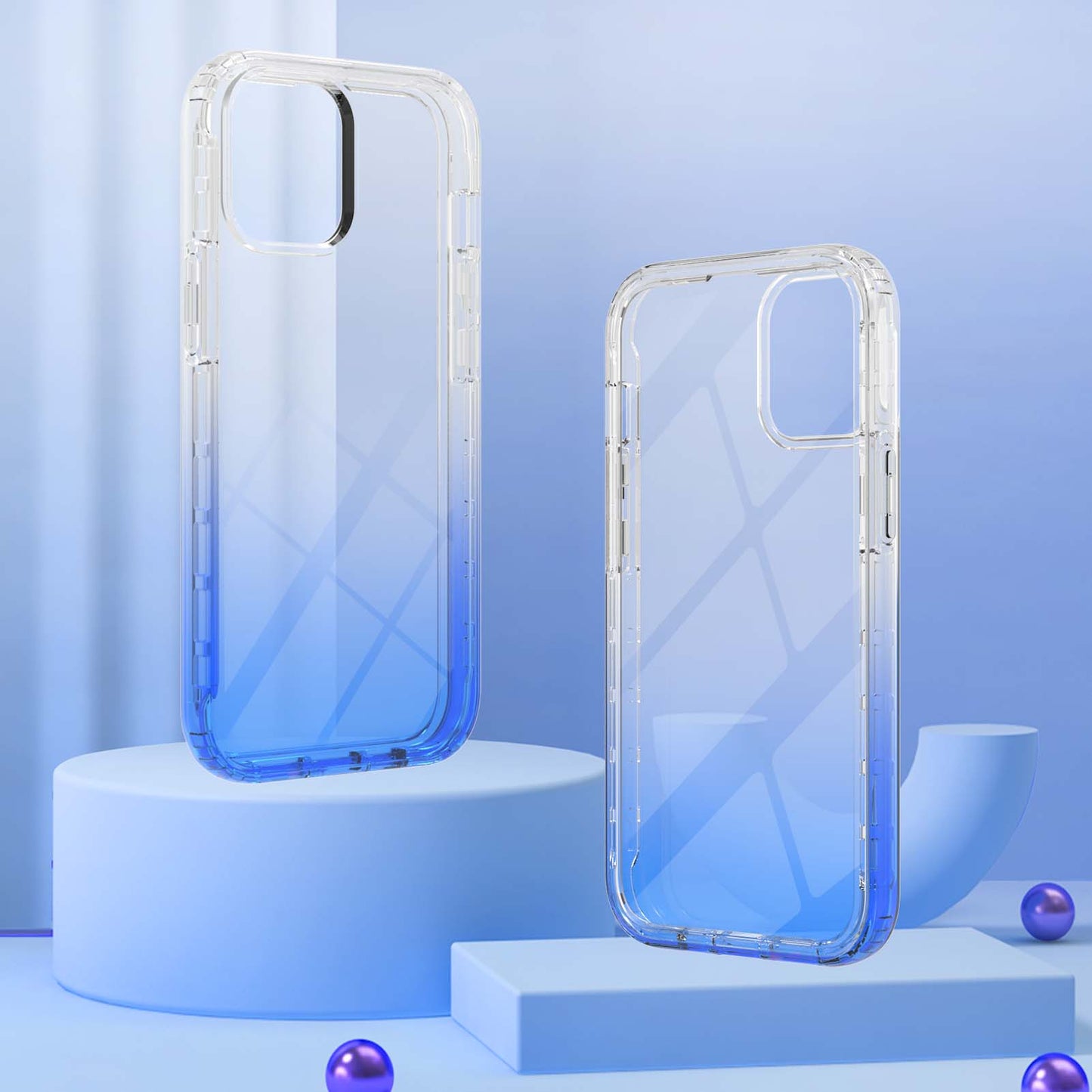 TPU + PC Combo Transparent LA1 Series Gradient 3-in-1 Hybrid Case with Built-in PET Screen Protector for iPhone 13 Pro 6.1 inch