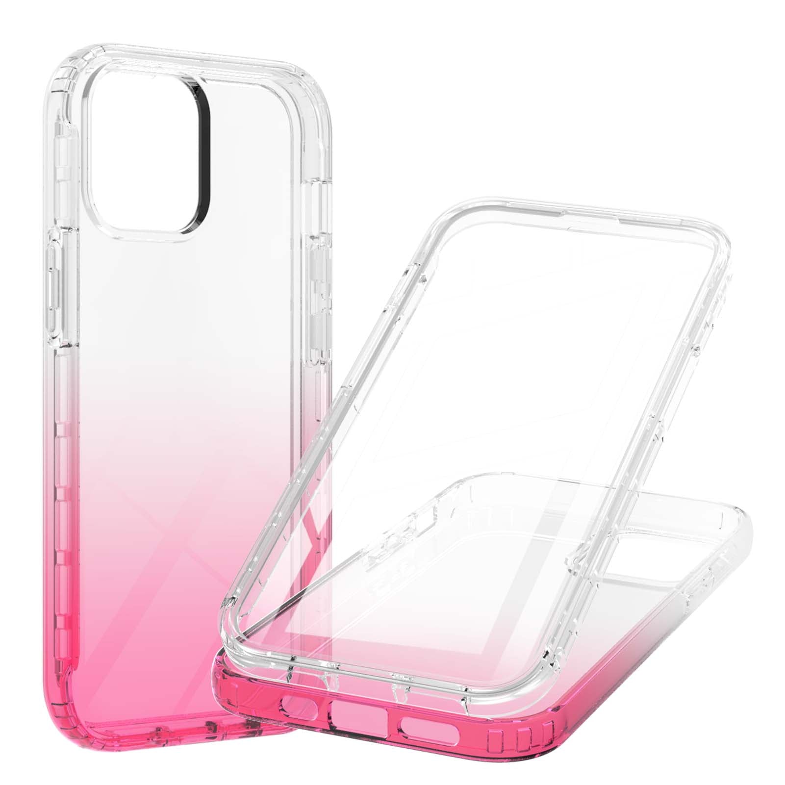 TPU + PC Combo Transparent LA1 Series Gradient 3-in-1 Hybrid Case with Built-in PET Screen Protector for iPhone 13 Pro 6.1 inch