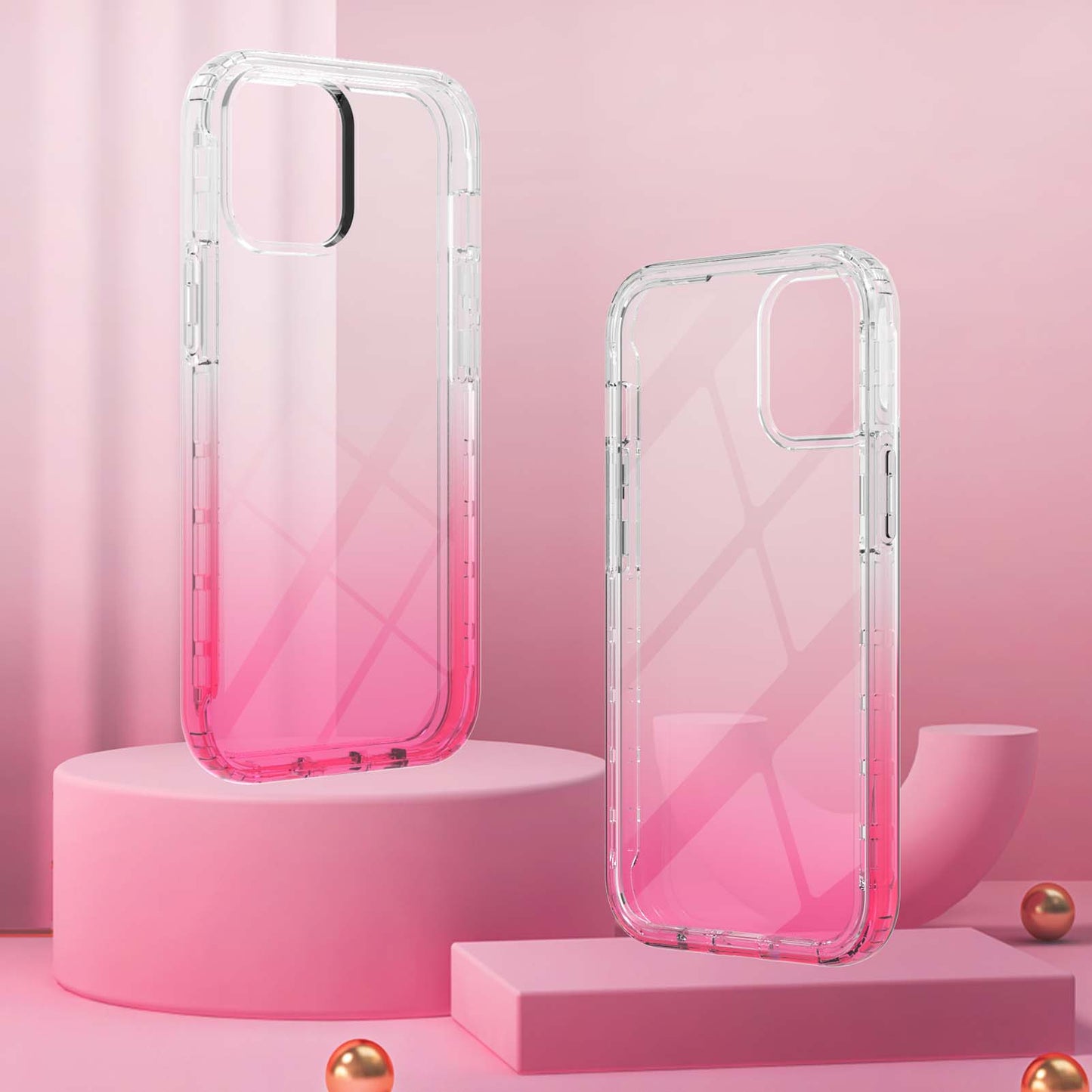 TPU + PC Combo Transparent LA1 Series Gradient 3-in-1 Hybrid Case with Built-in PET Screen Protector for iPhone 13 Pro 6.1 inch