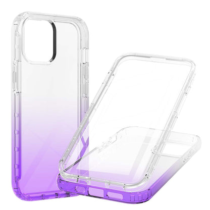 TPU + PC Combo Transparent LA1 Series Gradient 3-in-1 Hybrid Case with Built-in PET Screen Protector for iPhone 13 Pro 6.1 inch