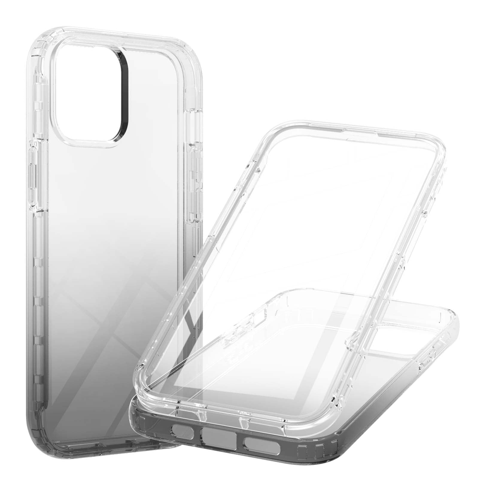 TPU + PC Combo Transparent LA1 Series Gradient 3-in-1 Hybrid Case with Built-in PET Screen Protector for iPhone 13 Pro 6.1 inch