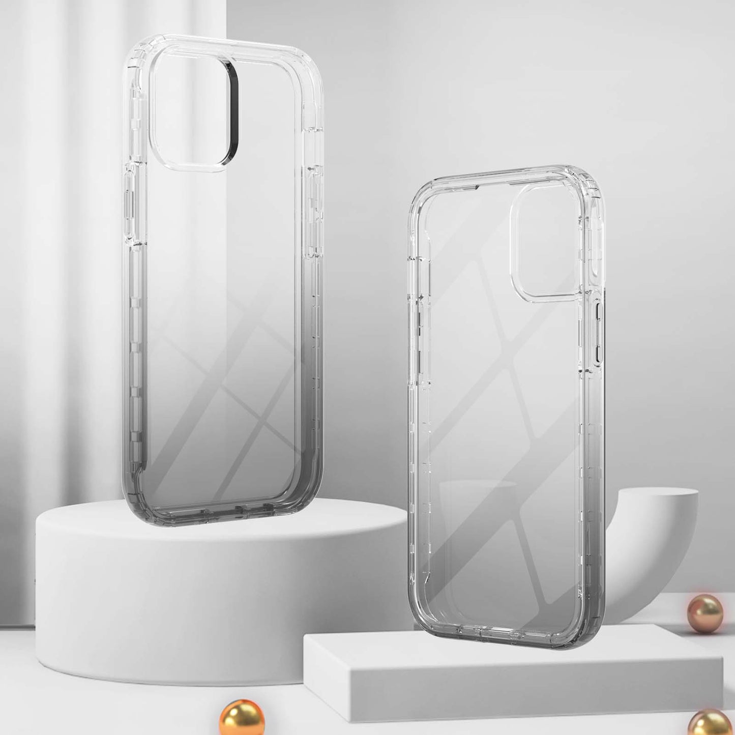 TPU + PC Combo Transparent LA1 Series Gradient 3-in-1 Hybrid Case with Built-in PET Screen Protector for iPhone 13 Pro 6.1 inch