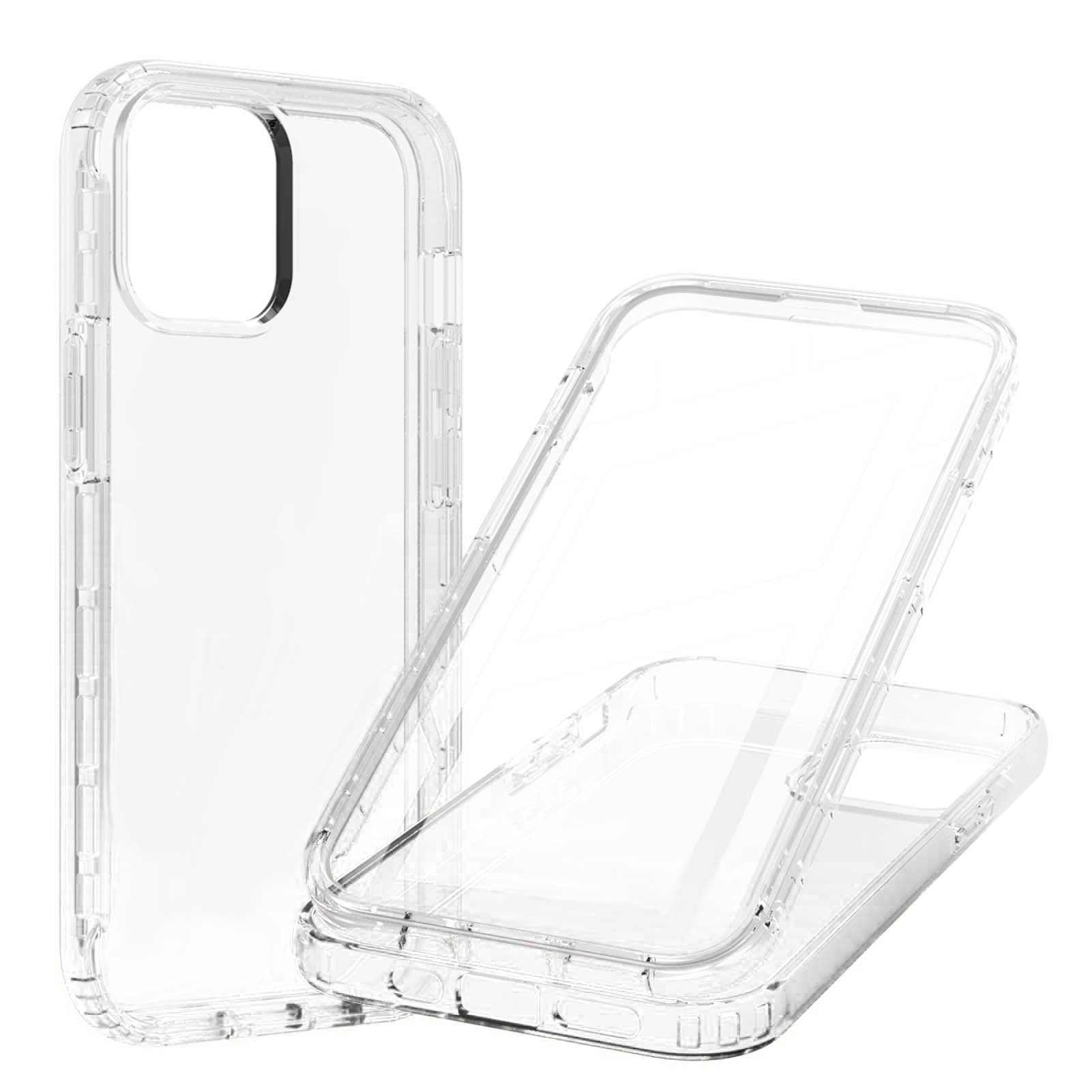 TPU + PC Combo Transparent LA1 Series Gradient 3-in-1 Hybrid Case with Built-in PET Screen Protector for iPhone 13 Pro 6.1 inch