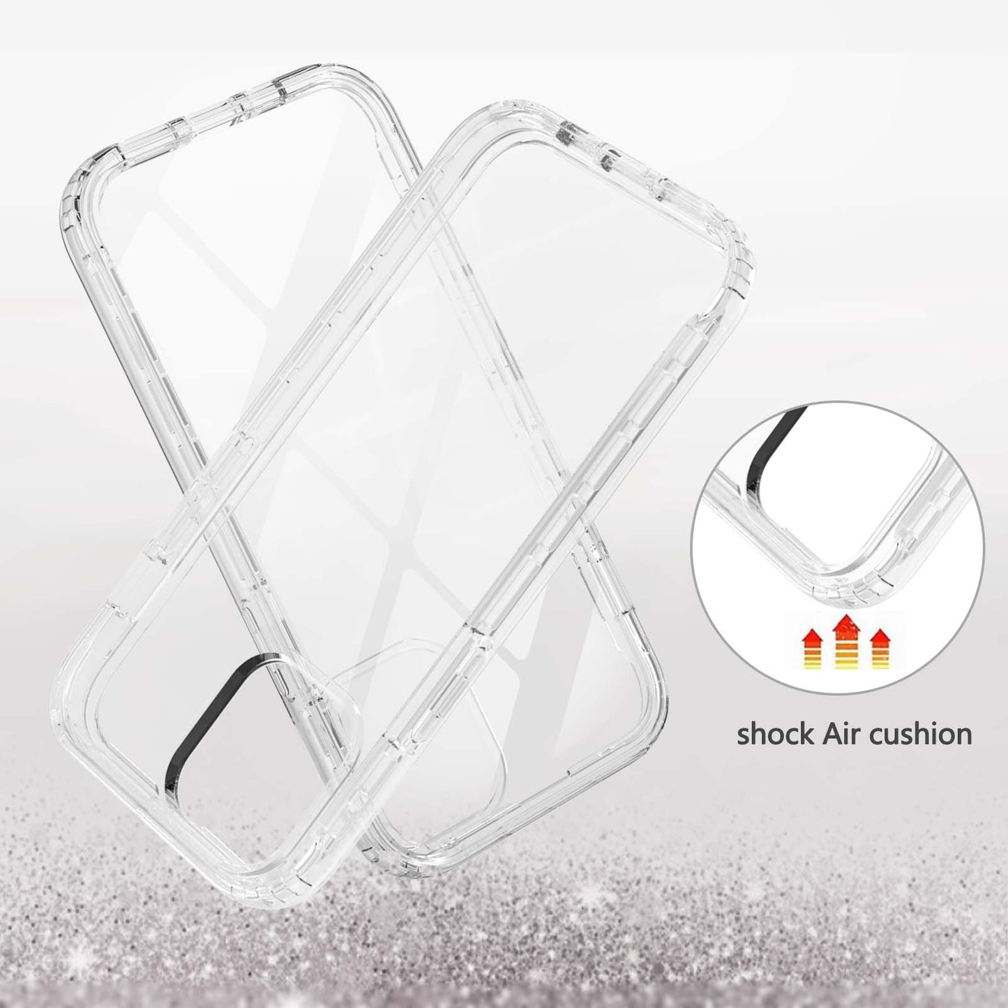 TPU + PC Combo Transparent LA1 Series Gradient 3-in-1 Hybrid Case with Built-in PET Screen Protector for iPhone 13 Pro 6.1 inch