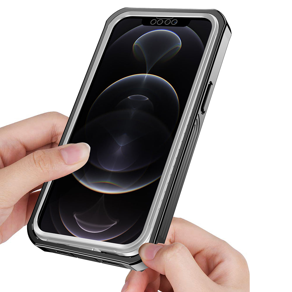 Full-Body Protection Shockproof Rugged PC Protective Phone Case Built-in PET Screen Protector for iPhone 13 Pro 6.1 inch