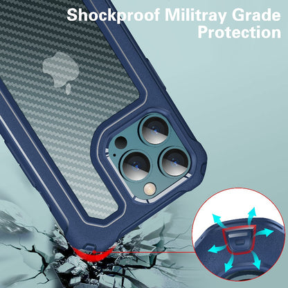 Carbon Fiber Texture Heavy Duty Rugged Hybrid Hard PC Soft TPU Bumper Shockproof Protective Phone Case for iPhone 13 Pro 6.1 inch