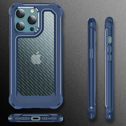 Carbon Fiber Texture Heavy Duty Rugged Hybrid Hard PC Soft TPU Bumper Shockproof Protective Phone Case for iPhone 13 Pro 6.1 inch