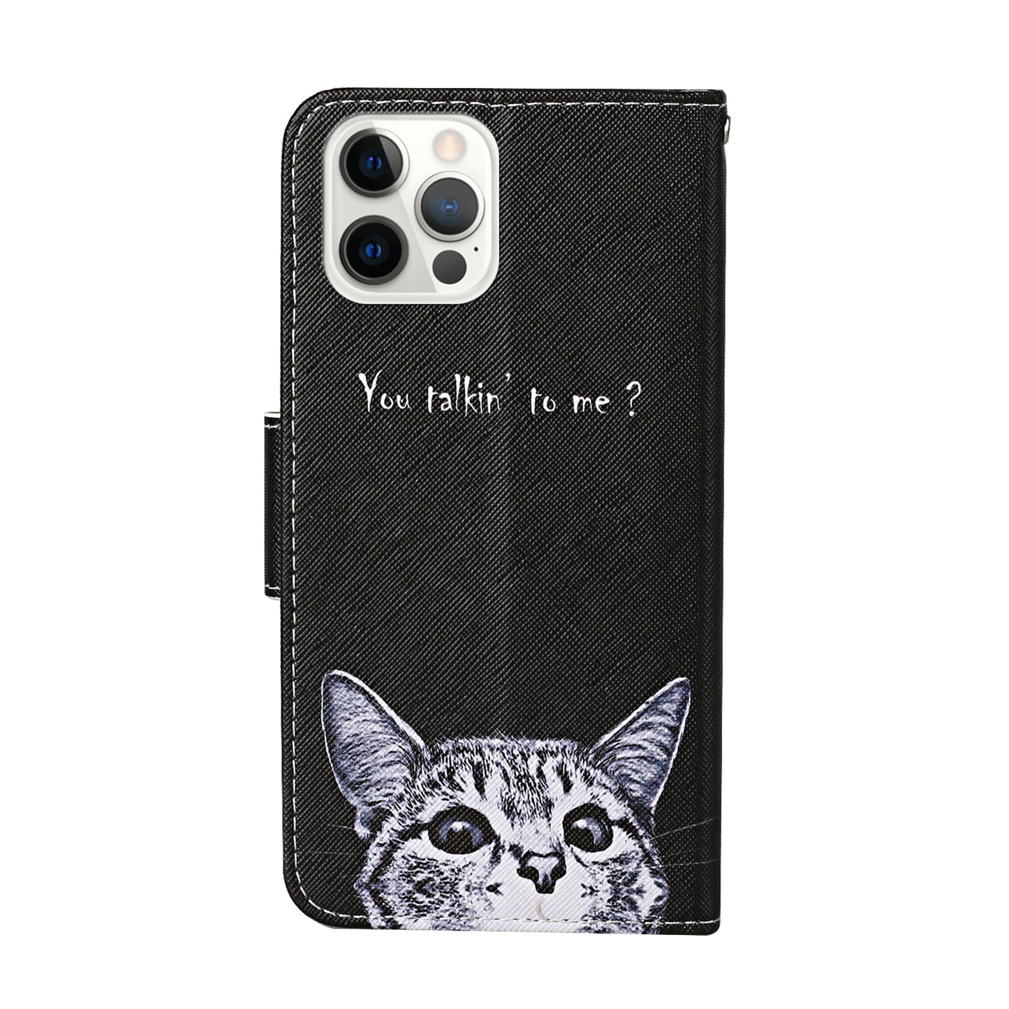 Pattern Printing Leather Phone Wallet Cover Stand Case with Strap for iPhone 13 Pro 6.1 inch