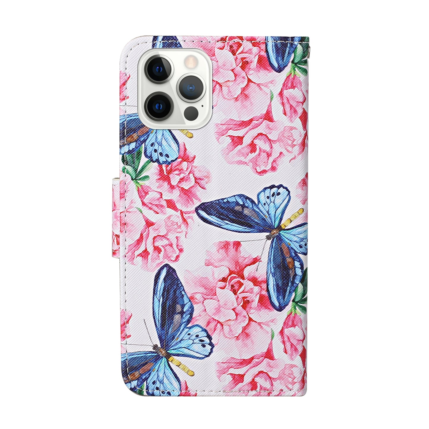 Pattern Printing Leather Phone Wallet Cover Stand Case with Strap for iPhone 13 Pro 6.1 inch
