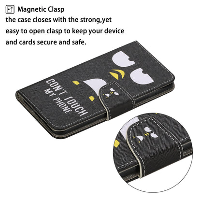 Pattern Printing Leather Phone Wallet Cover Stand Case with Strap for iPhone 13 Pro 6.1 inch