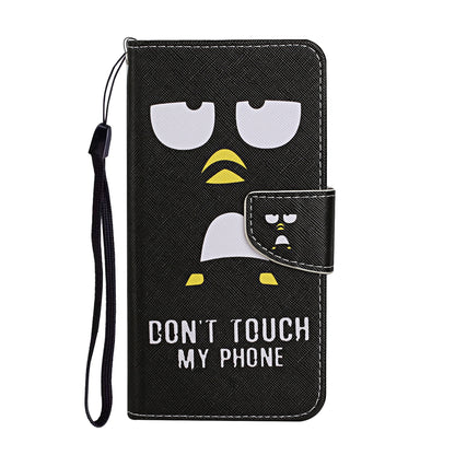 Pattern Printing Leather Phone Wallet Cover Stand Case with Strap for iPhone 13 Pro 6.1 inch