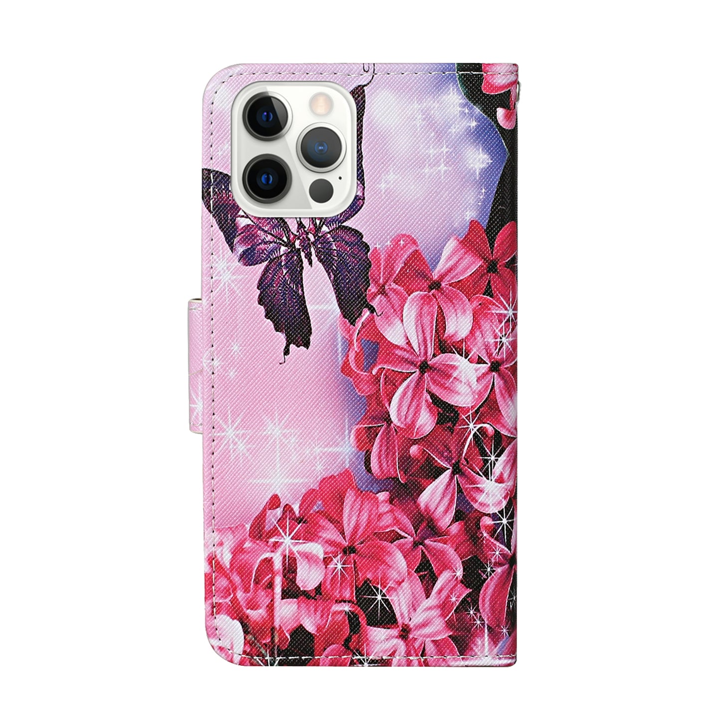 Pattern Printing Leather Phone Wallet Cover Stand Case with Strap for iPhone 13 Pro 6.1 inch