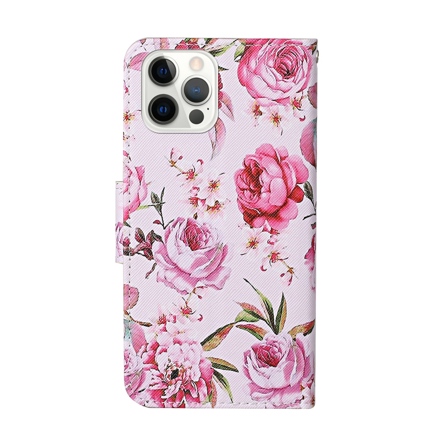 Pattern Printing Leather Phone Wallet Cover Stand Case with Strap for iPhone 13 Pro 6.1 inch