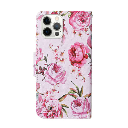 Pattern Printing Leather Phone Wallet Cover Stand Case with Strap for iPhone 13 Pro 6.1 inch