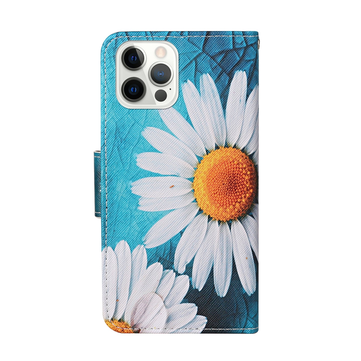 Pattern Printing Leather Phone Wallet Cover Stand Case with Strap for iPhone 13 Pro 6.1 inch