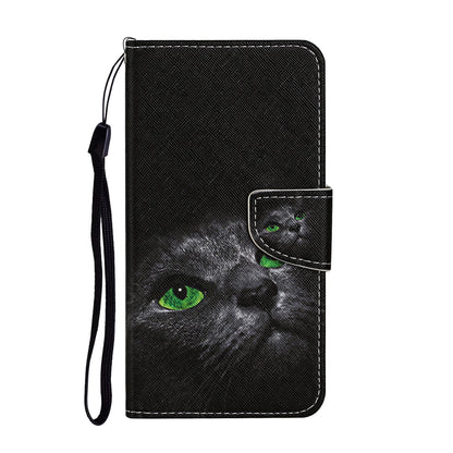 Pattern Printing Leather Phone Wallet Cover Stand Case with Strap for iPhone 13 Pro 6.1 inch