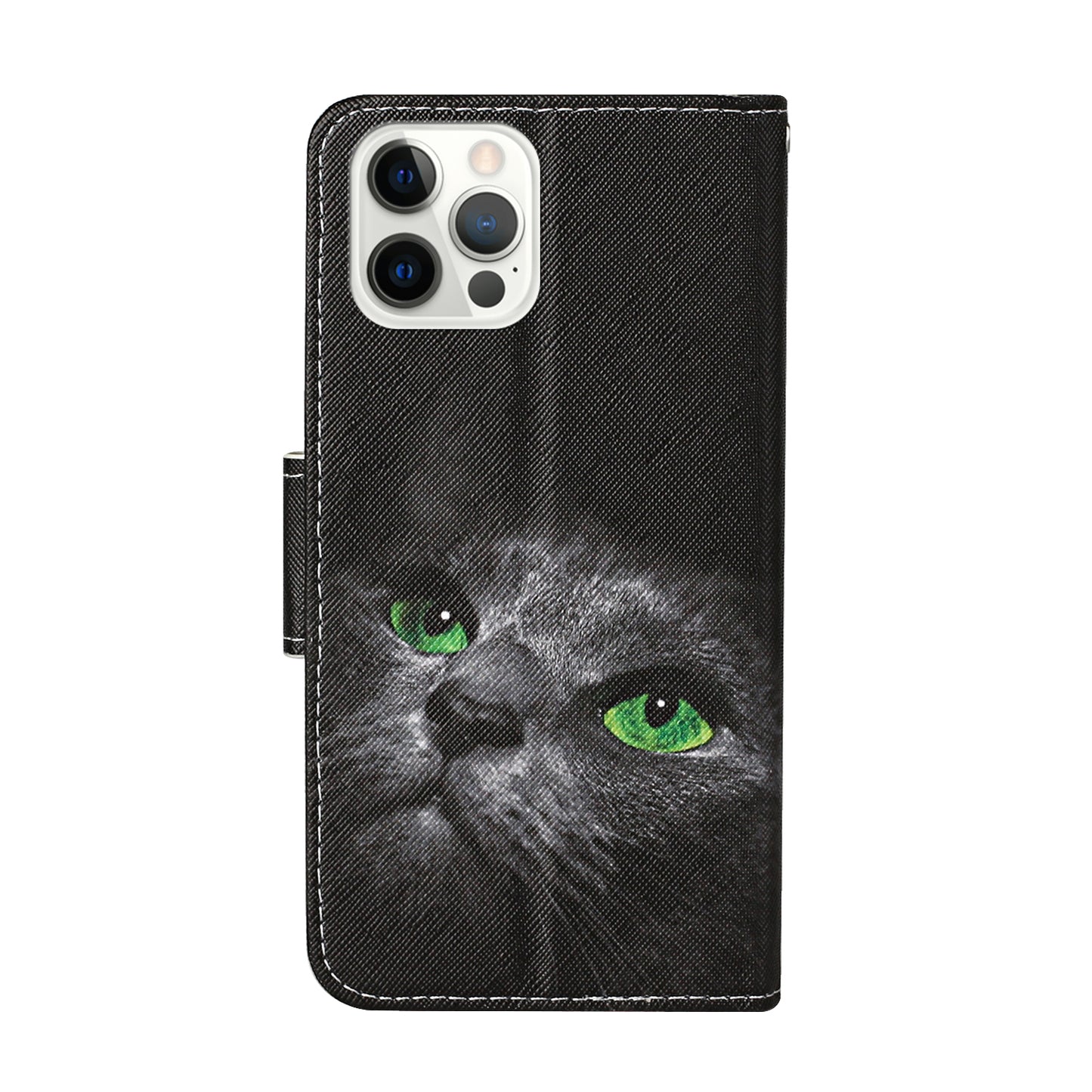 Pattern Printing Leather Phone Wallet Cover Stand Case with Strap for iPhone 13 Pro 6.1 inch