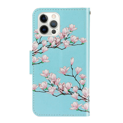 Pattern Printing Design Premium PU Leather Magnetic Clasp Flip Folio Protective Wallet Stand Cover for iPhone 13 Pro 6.1 inch