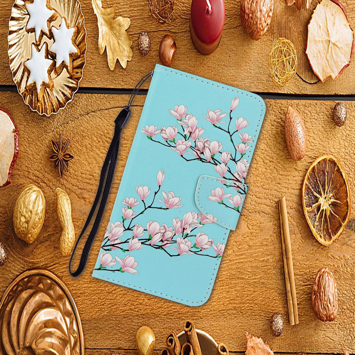 Pattern Printing Design Premium PU Leather Magnetic Clasp Flip Folio Protective Wallet Stand Cover for iPhone 13 Pro 6.1 inch