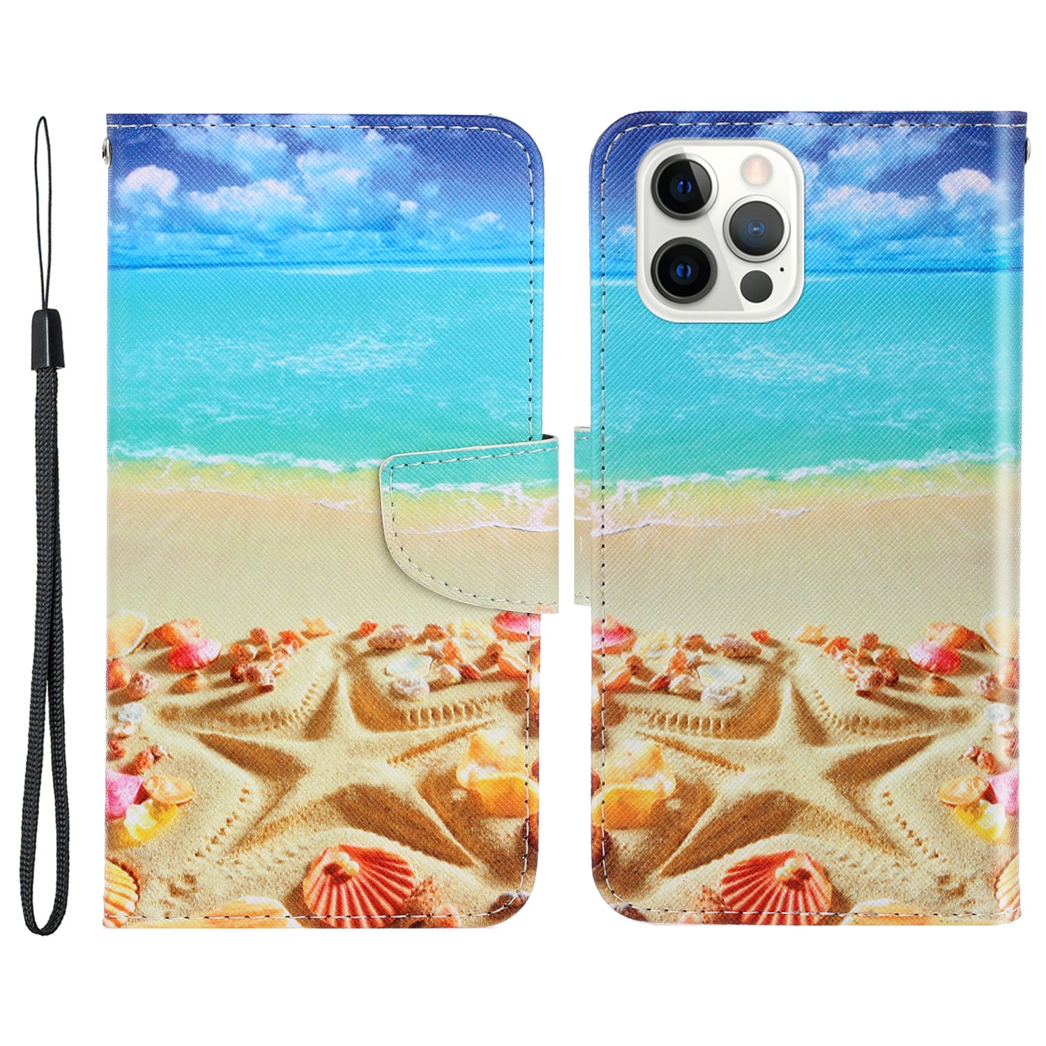 Pattern Printing Design Premium PU Leather Magnetic Clasp Flip Folio Protective Wallet Stand Cover for iPhone 13 Pro 6.1 inch