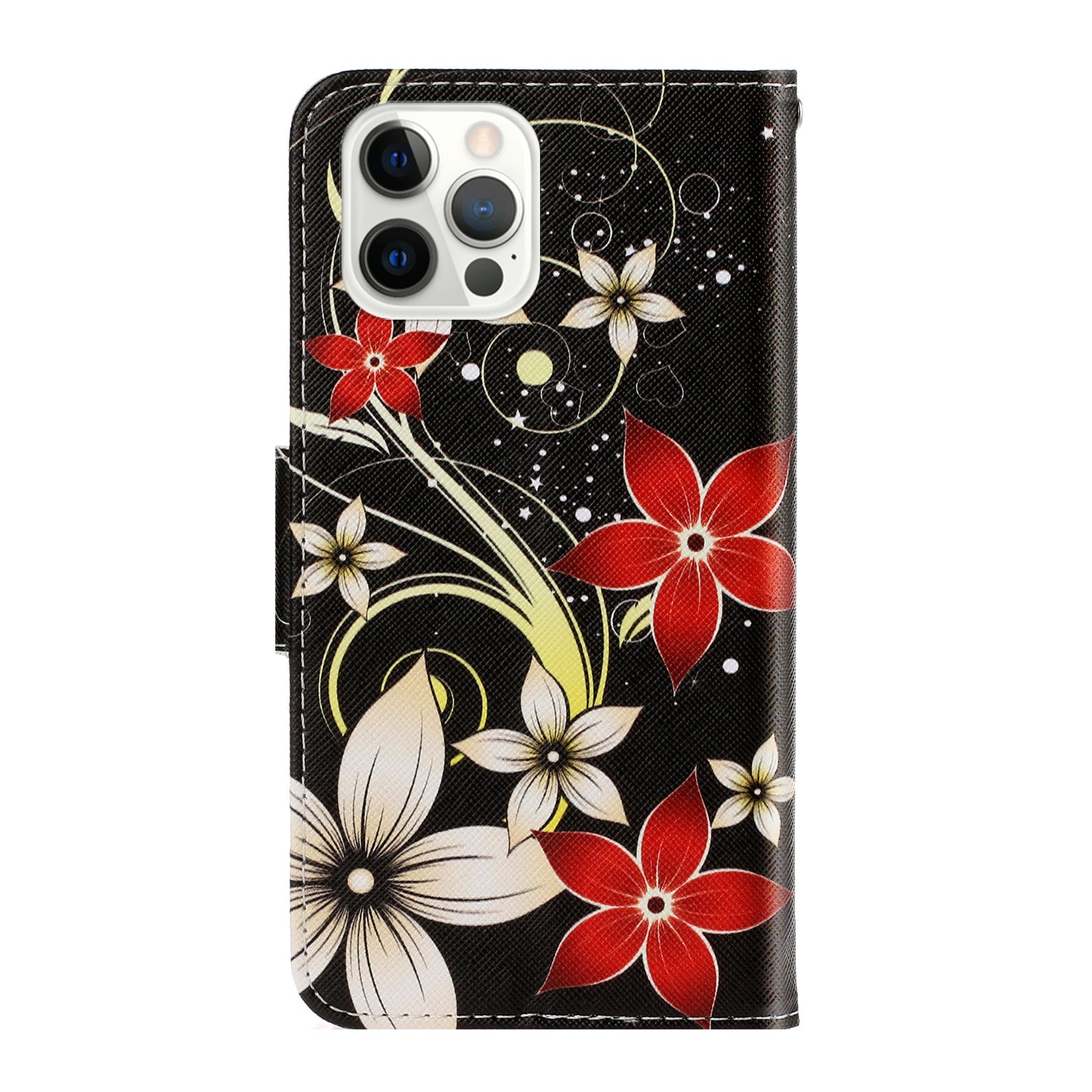 Pattern Printing Design Premium PU Leather Magnetic Clasp Flip Folio Protective Wallet Stand Cover for iPhone 13 Pro 6.1 inch