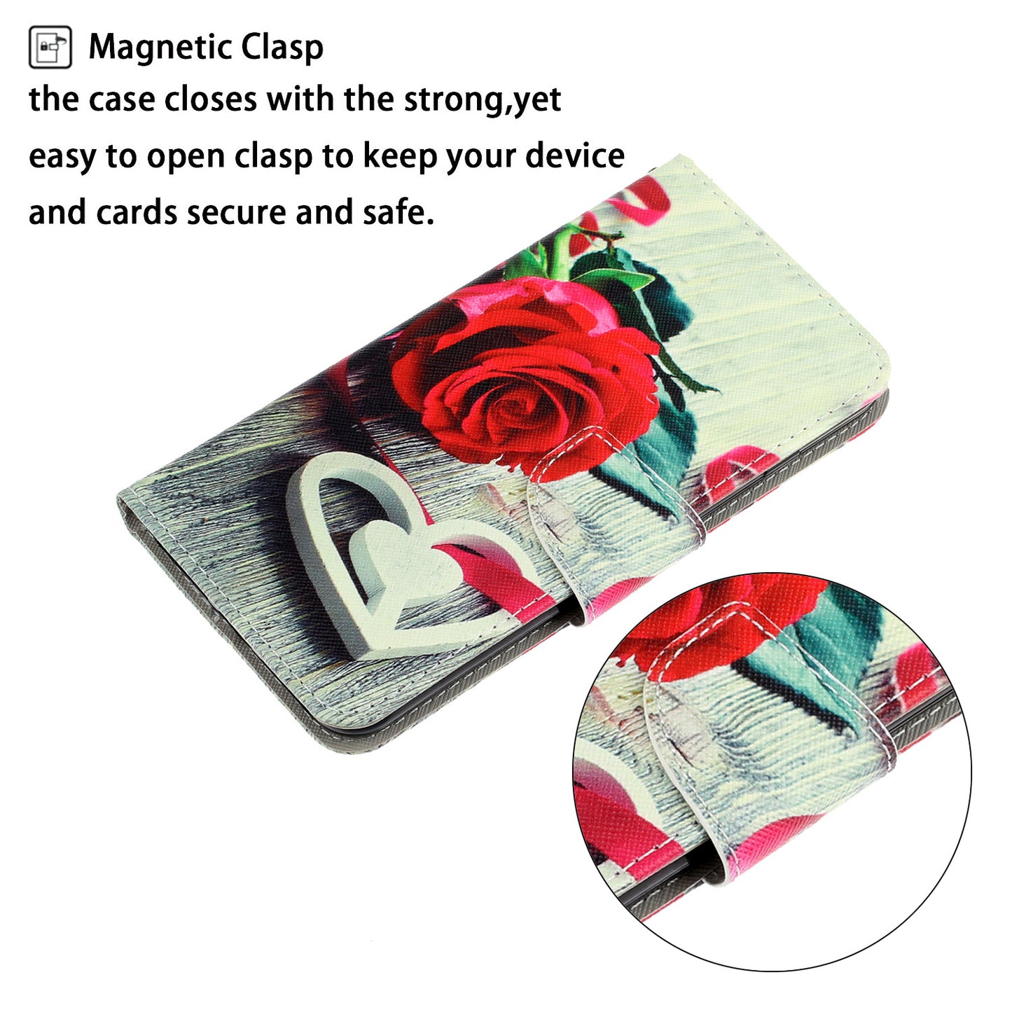 Pattern Printing Design Premium PU Leather Magnetic Clasp Flip Folio Protective Wallet Stand Cover for iPhone 13 Pro 6.1 inch