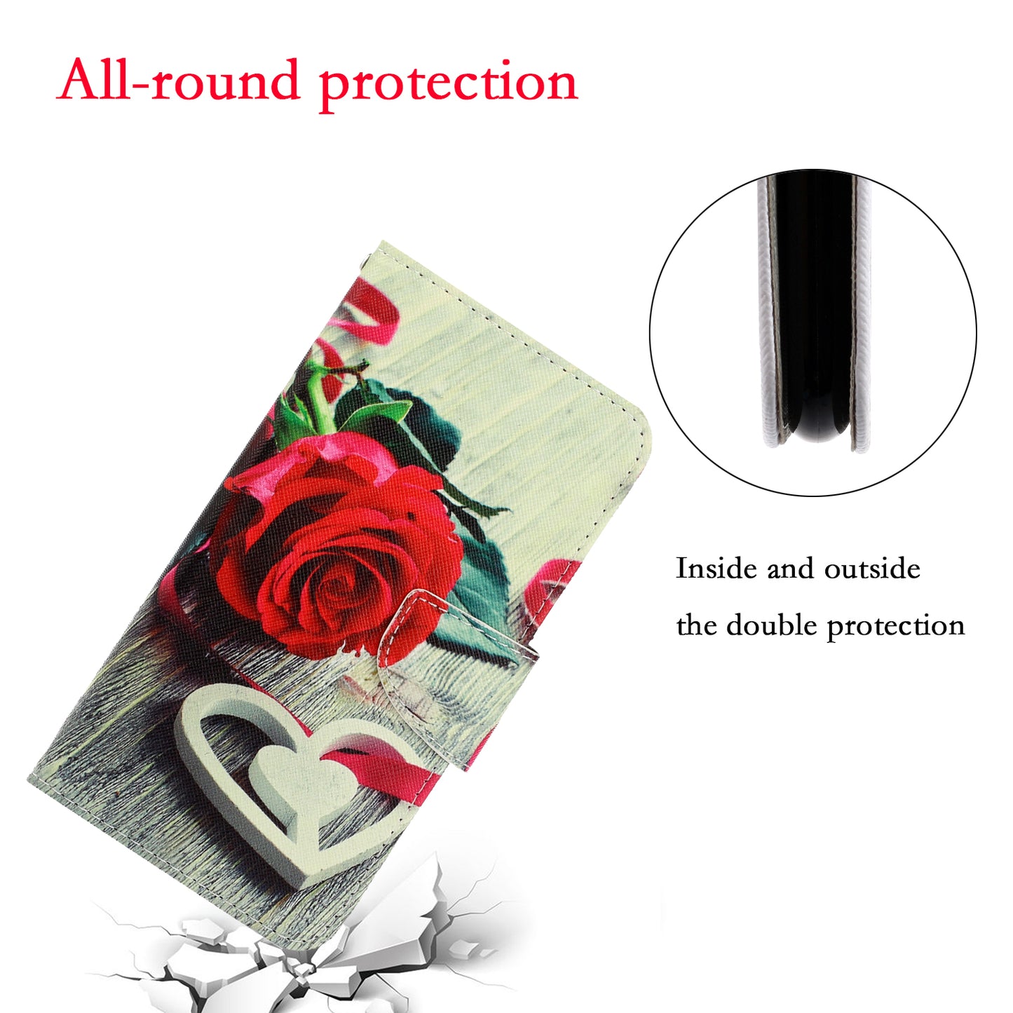 Pattern Printing Design Premium PU Leather Magnetic Clasp Flip Folio Protective Wallet Stand Cover for iPhone 13 Pro 6.1 inch