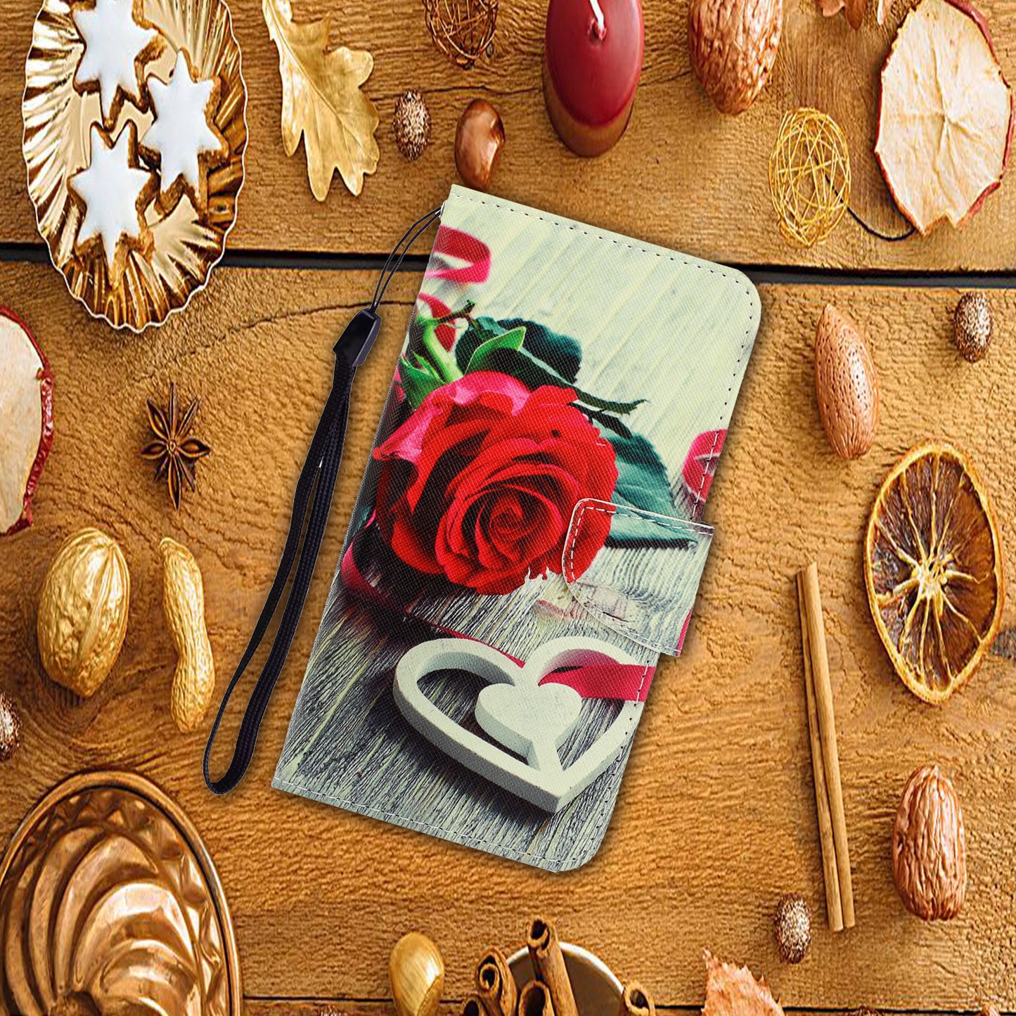 Pattern Printing Design Premium PU Leather Magnetic Clasp Flip Folio Protective Wallet Stand Cover for iPhone 13 Pro 6.1 inch