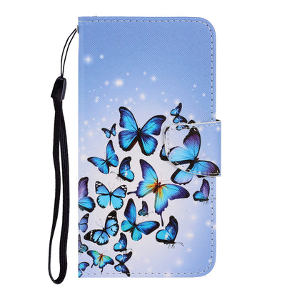 Pattern Printing Design Premium PU Leather Magnetic Clasp Flip Folio Protective Wallet Stand Cover for iPhone 13 Pro 6.1 inch