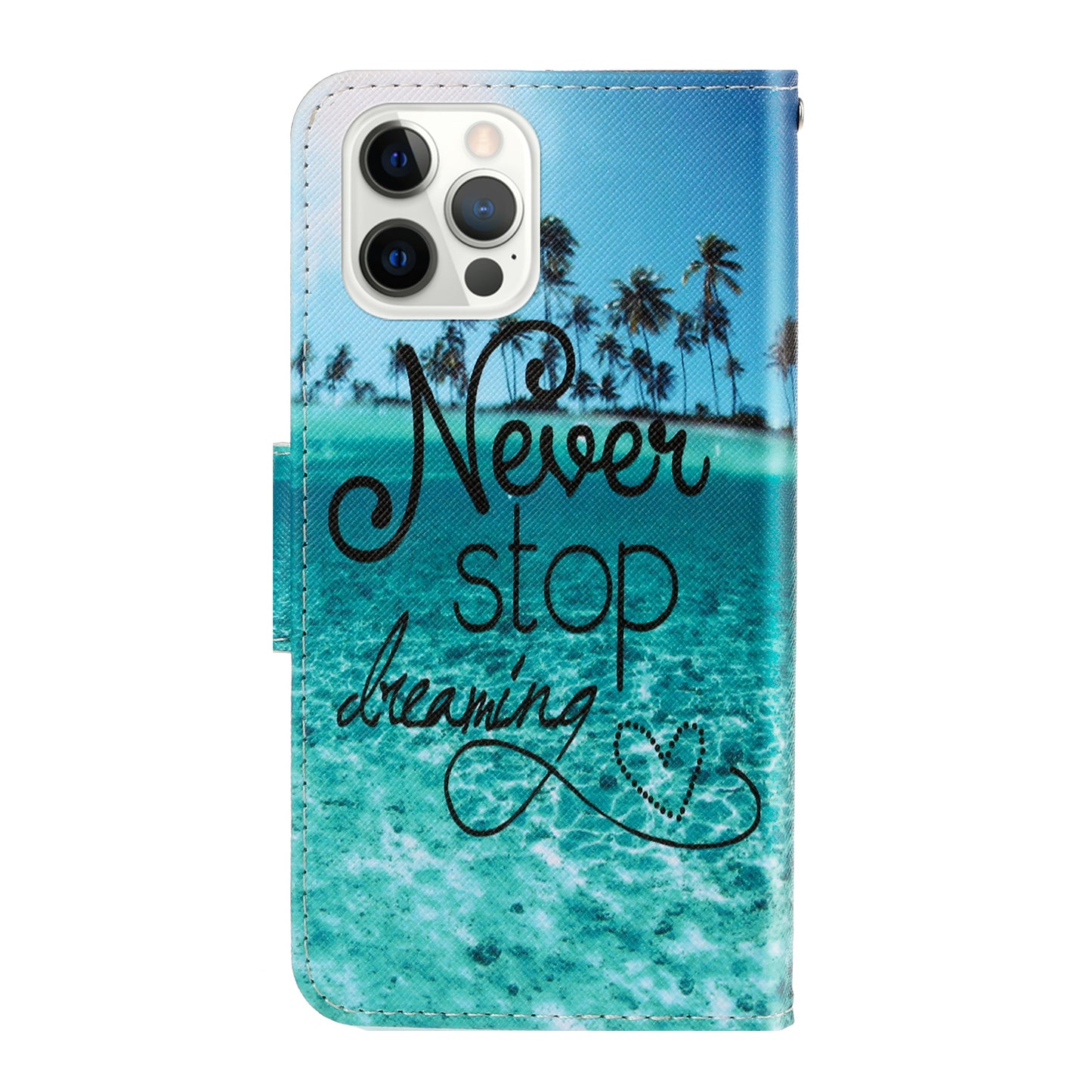 Pattern Printing Design Premium PU Leather Magnetic Clasp Flip Folio Protective Wallet Stand Cover for iPhone 13 Pro 6.1 inch