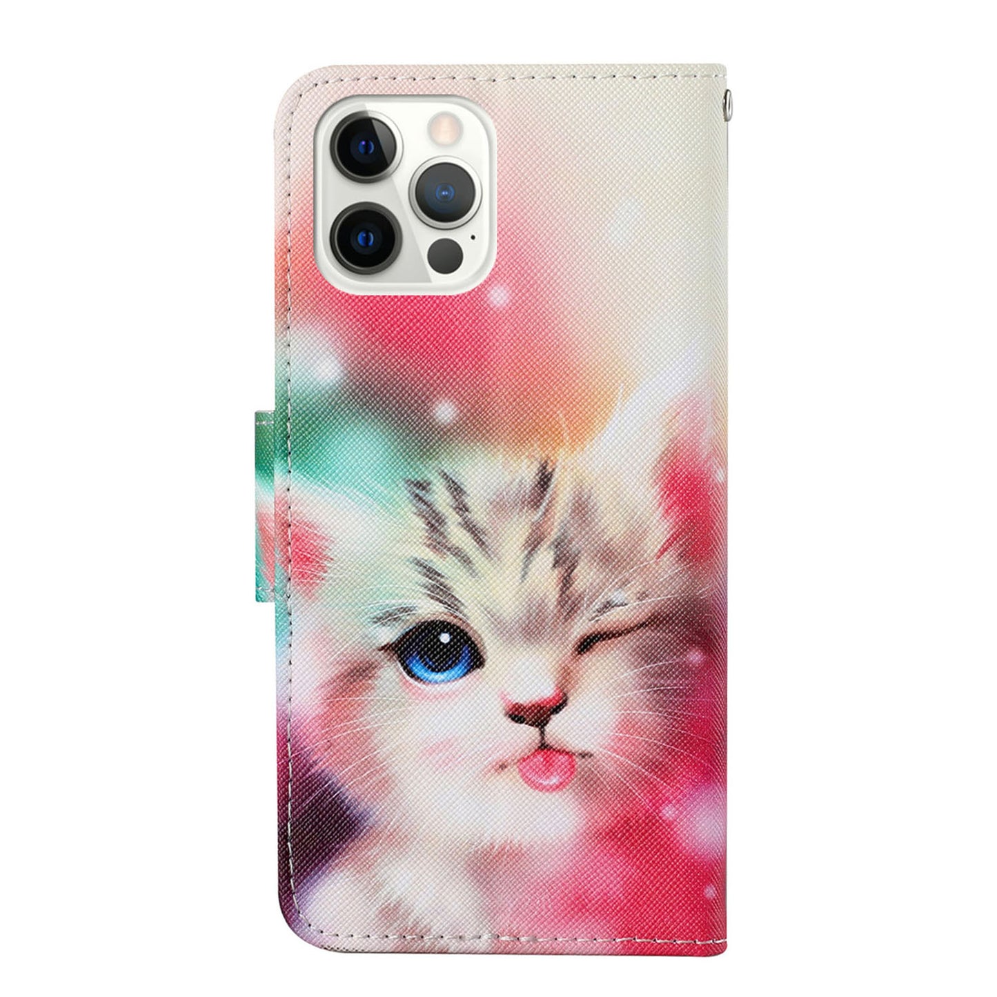 Cross Texture Pattern Printing PU Leather Wallet Stand Phone Case for iPhone 13 Pro 6.1 inch