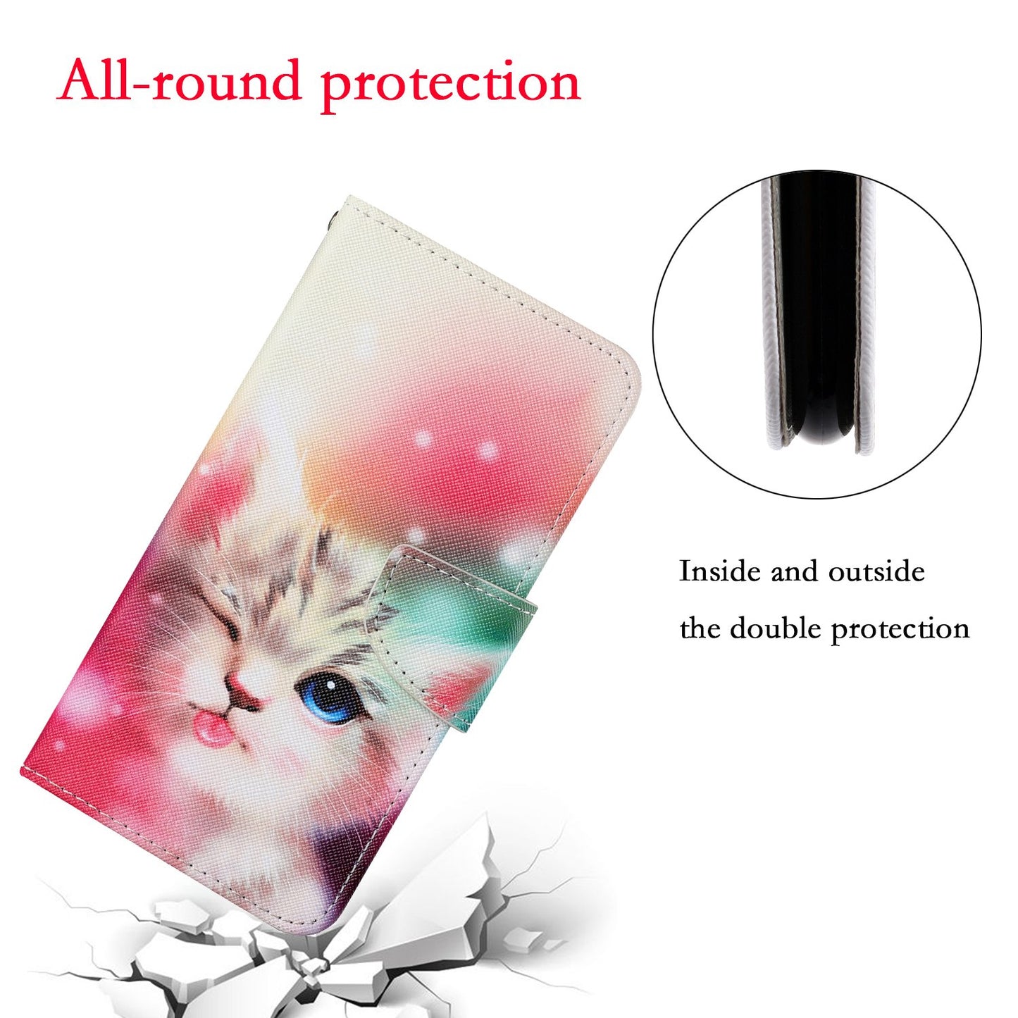 Cross Texture Pattern Printing PU Leather Wallet Stand Phone Case for iPhone 13 Pro 6.1 inch