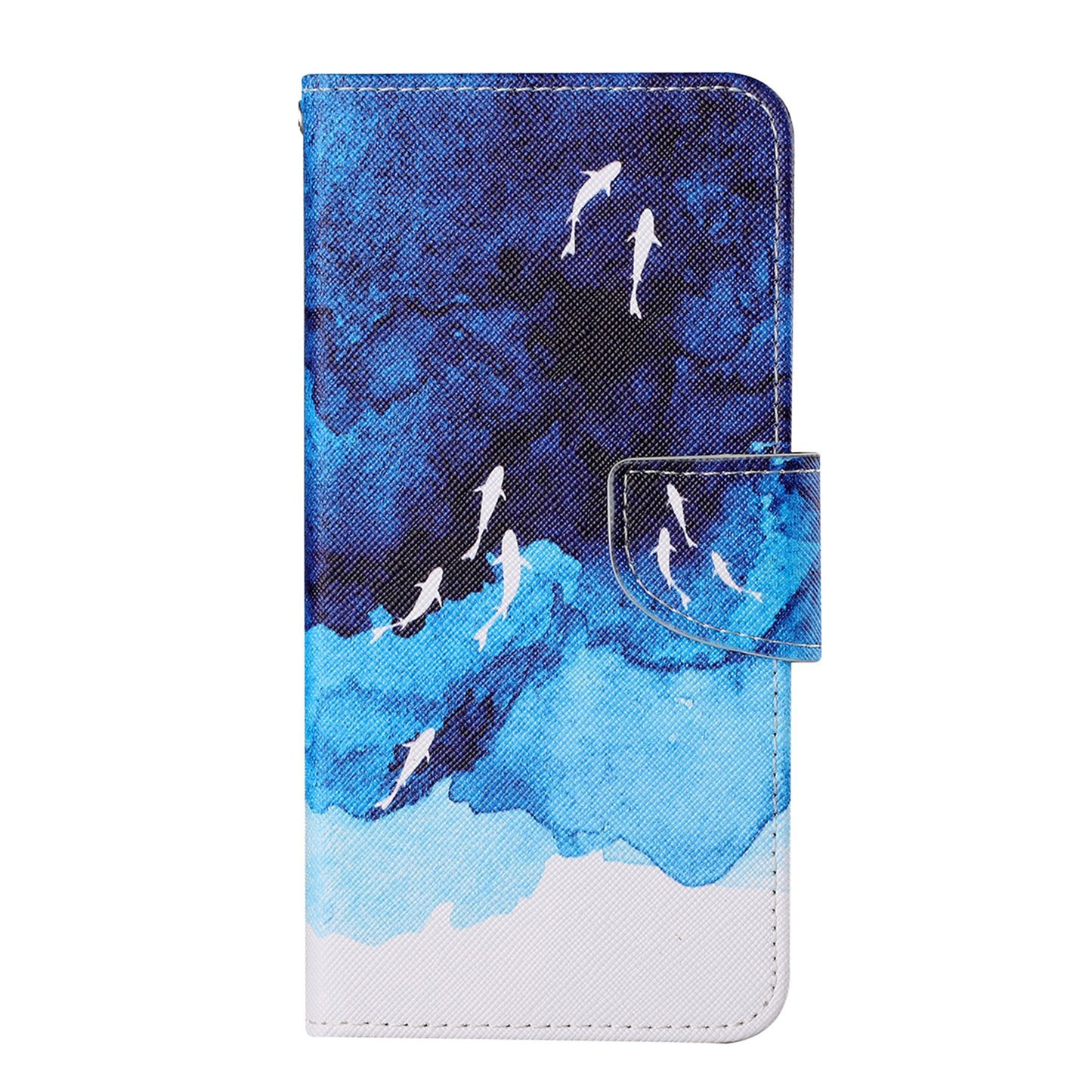 Cross Texture Pattern Printing PU Leather Wallet Stand Phone Case for iPhone 13 Pro 6.1 inch